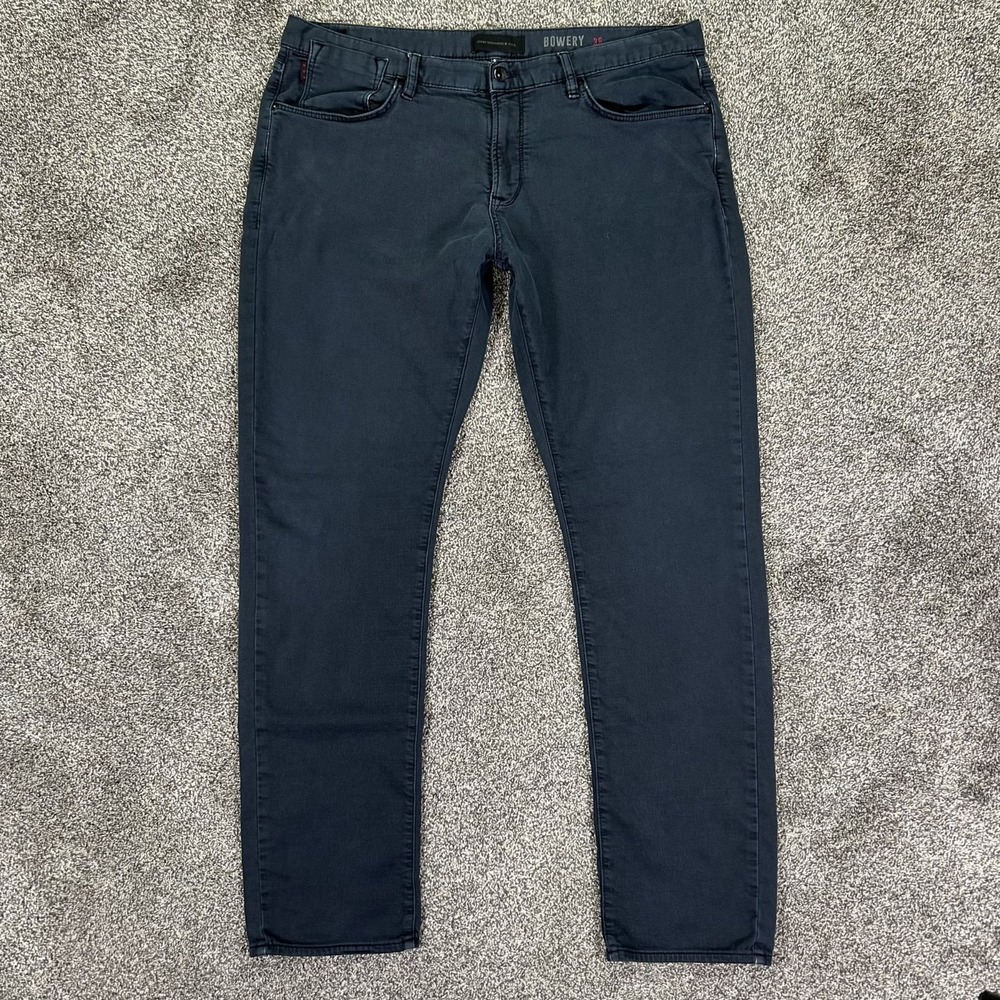 John Varvatos Bowery Jeans Slim Fit Pants Mens 38 Navy Blue Stretch Denim Casual